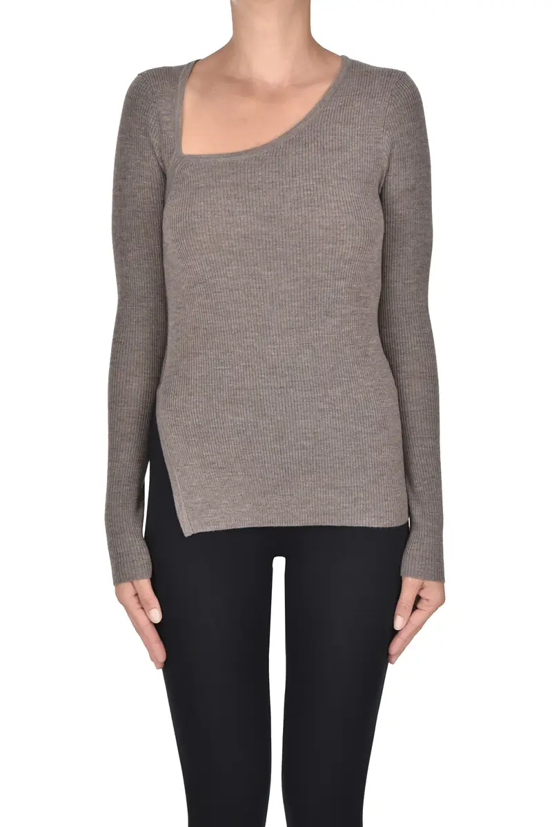 Pullover a costine Kaki