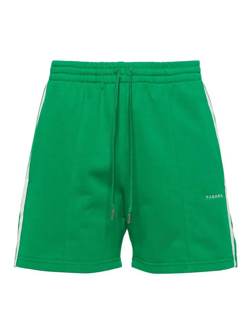 Shorts in jersey a righe Verde