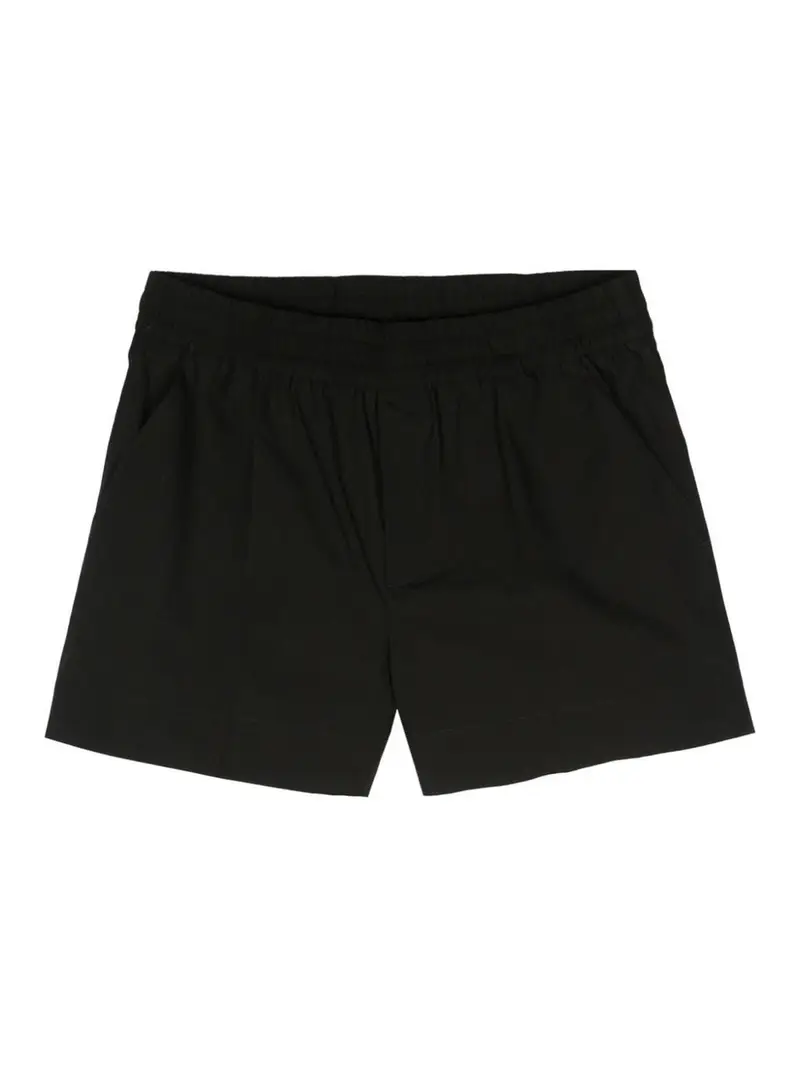 . Shorts in popeline con pieghe Nero