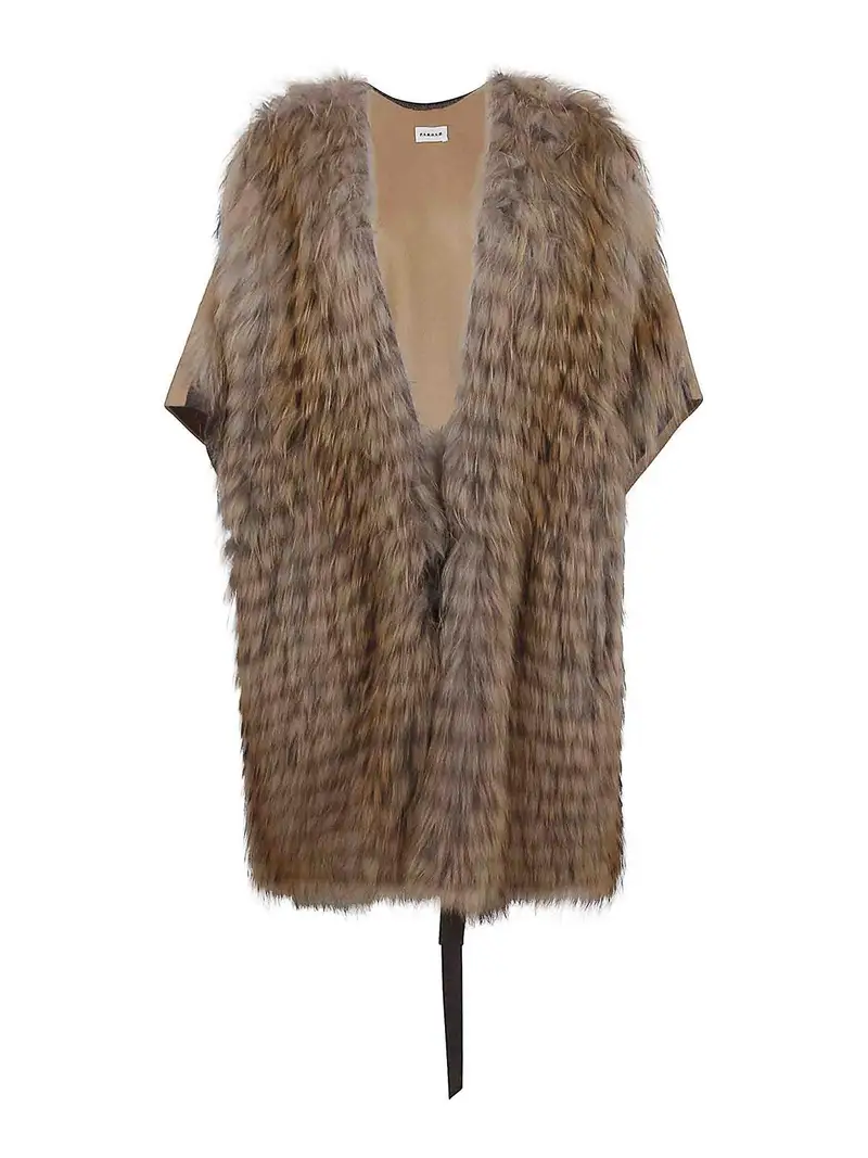 . Vest with Fur - Double Beige