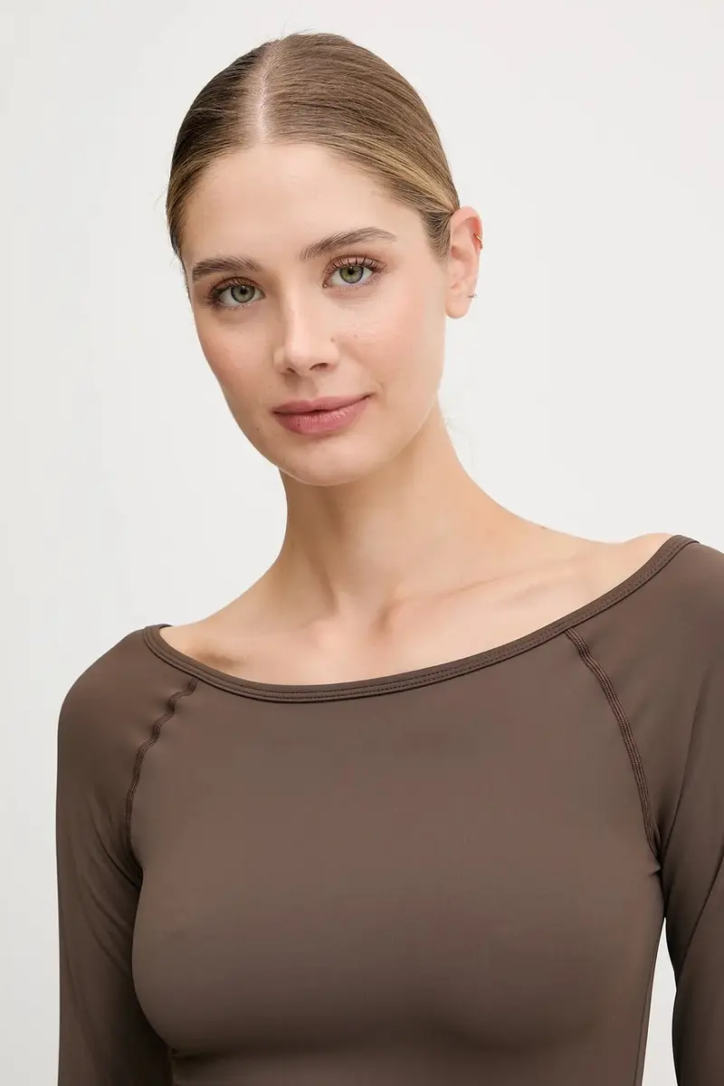 camicia a maniche lunghe Aura colore marrone 253L136 miniatura 4