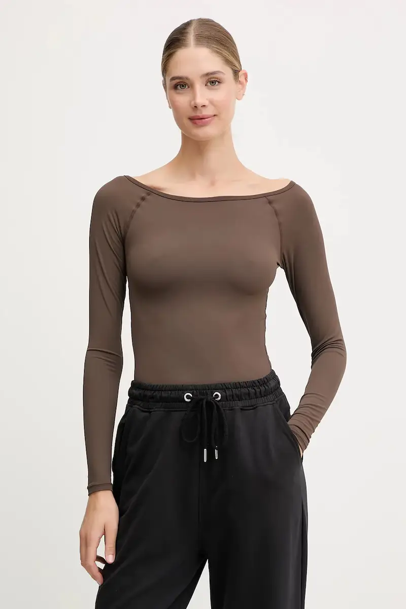 camicia a maniche lunghe Aura colore marrone 253L136