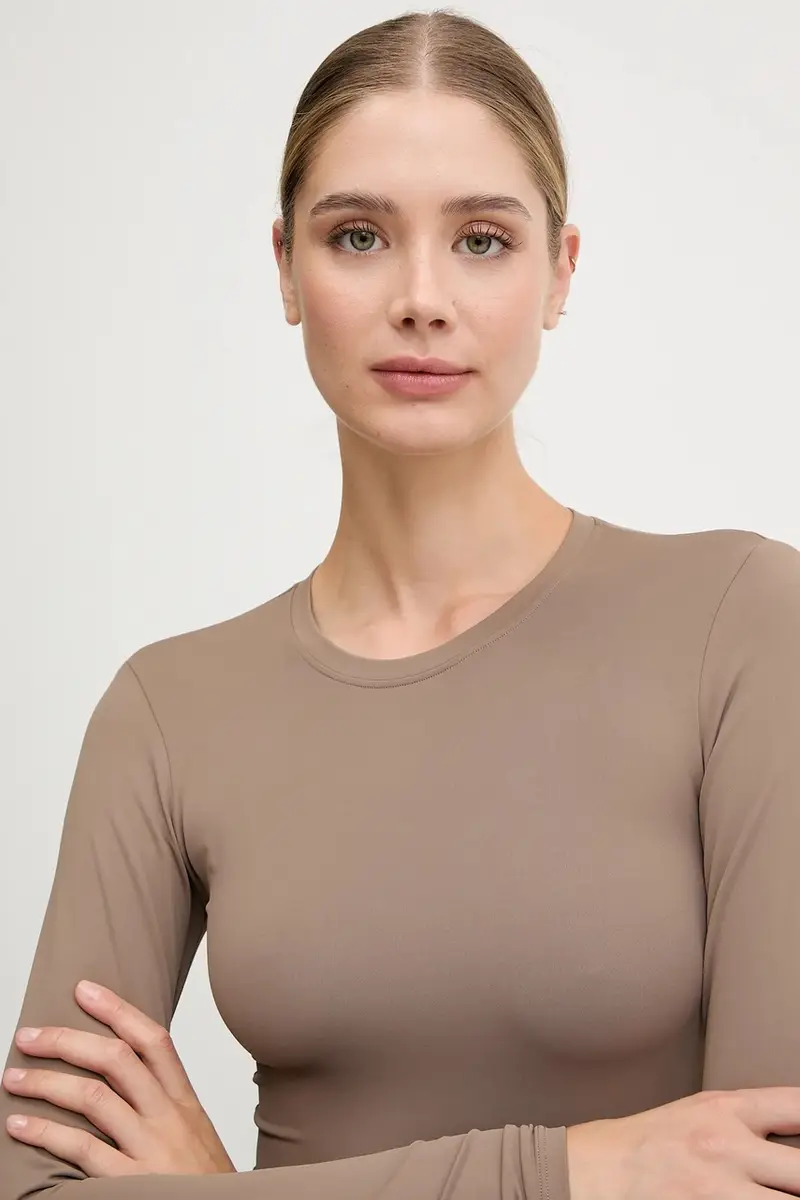 camicia a maniche lunghe Foundation LS donna colore grigio 243L265 Marrone miniatura 4