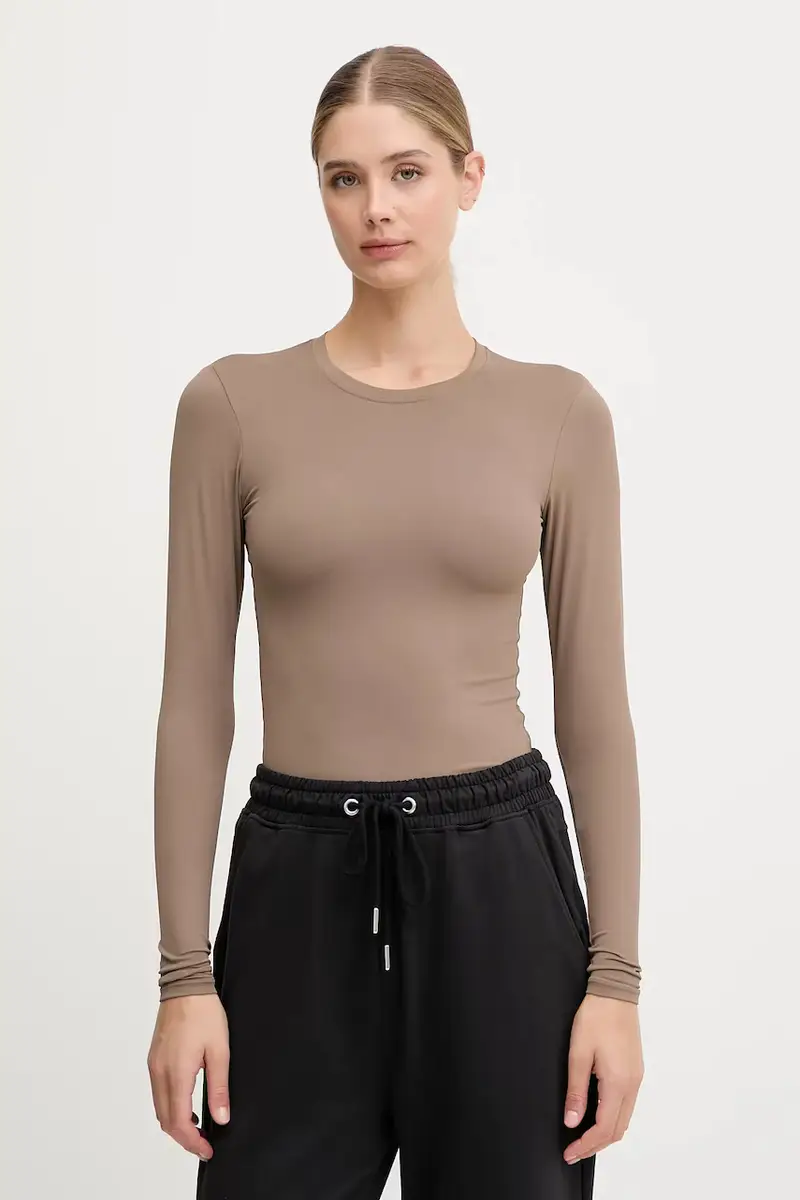 camicia a maniche lunghe Foundation LS donna colore grigio 243L265 Marrone