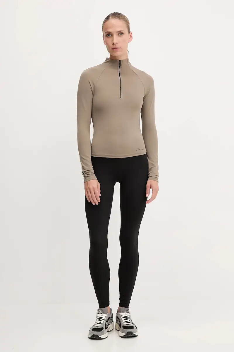 camicia a maniche lunghe Routine donna colore nero 251L160 Beige miniatura 2