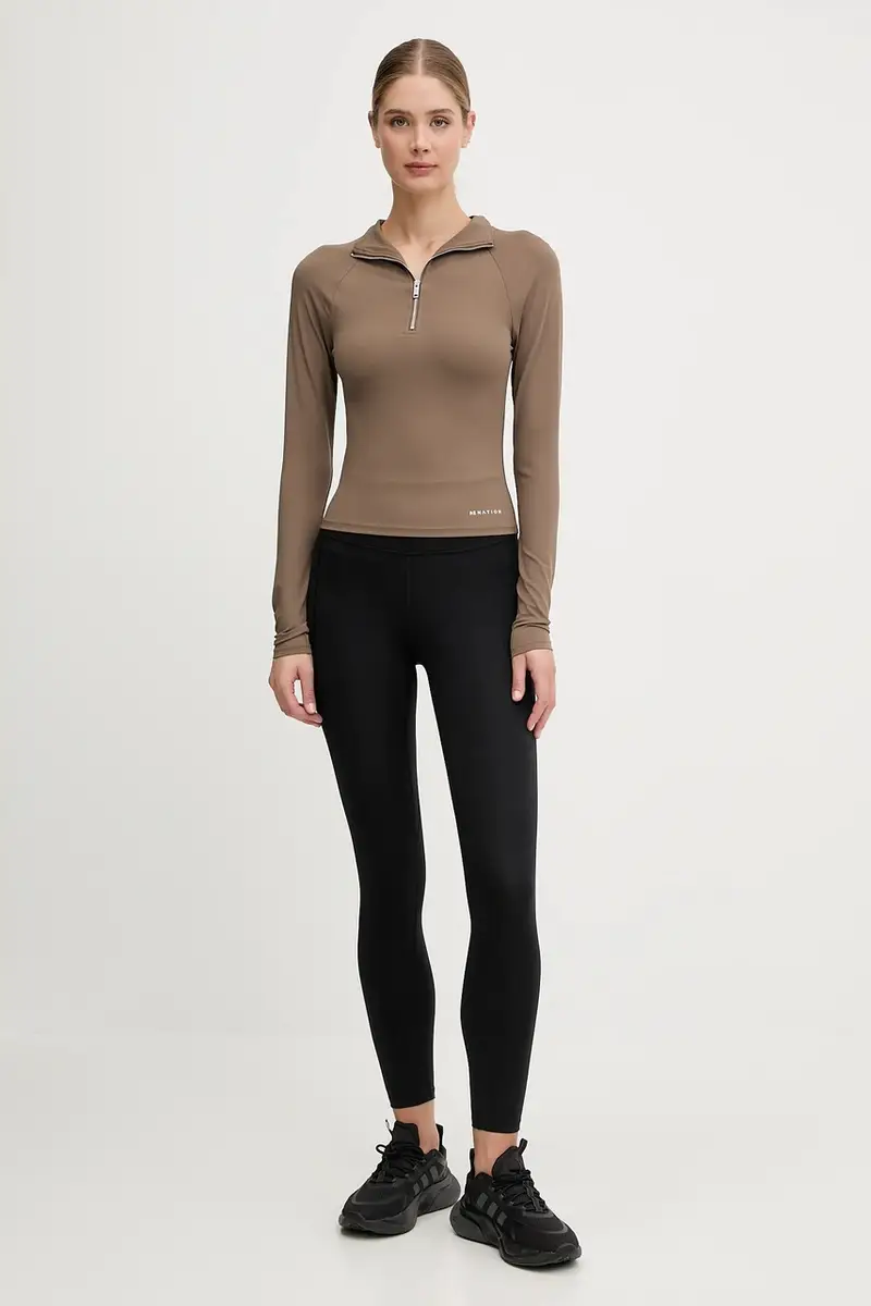 camicia a maniche lunghe Routine donna colore nero 251L160 Marrone miniatura 2