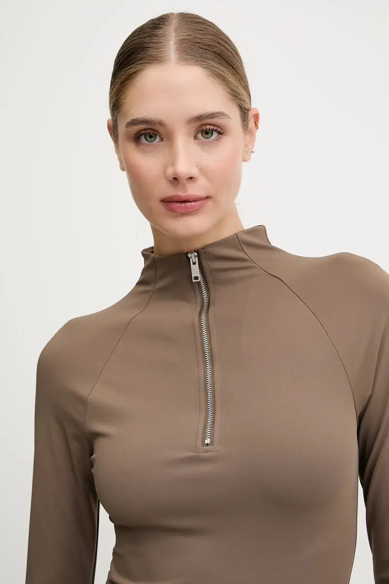 camicia a maniche lunghe Routine donna colore nero 251L160 Marrone miniatura 4