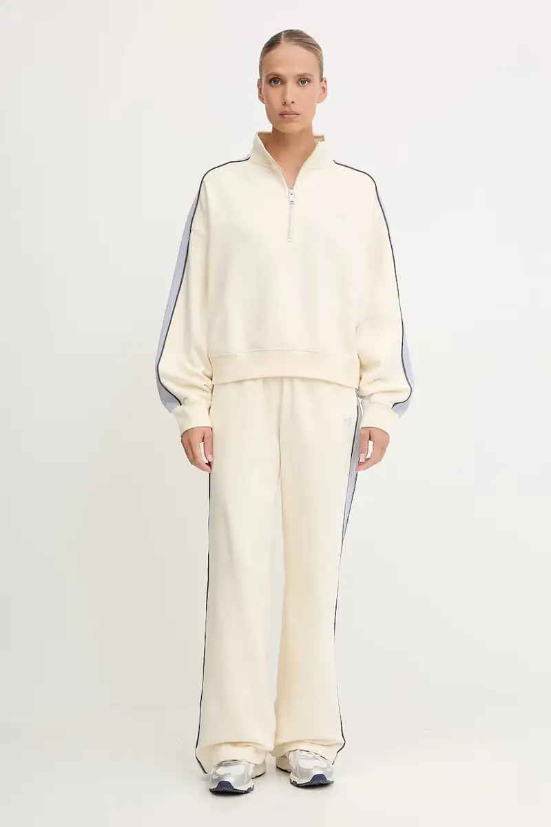 felpa in cotone Align donna colore beige con applicazione 253F171 miniatura 2