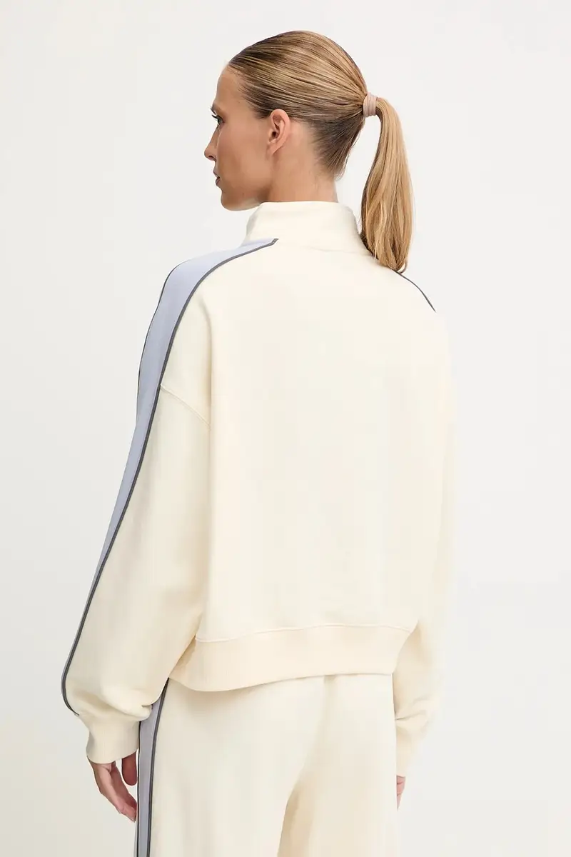 felpa in cotone Align donna colore beige con applicazione 253F171 miniatura 3