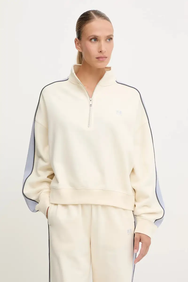 felpa in cotone Align donna colore beige con applicazione 253F171