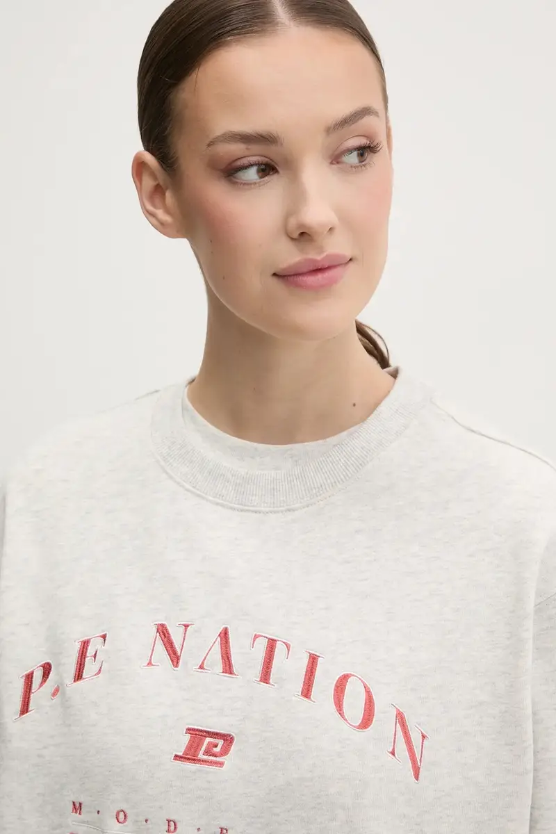 felpa in cotone Liberation donna colore grigio 251F158 miniatura 4