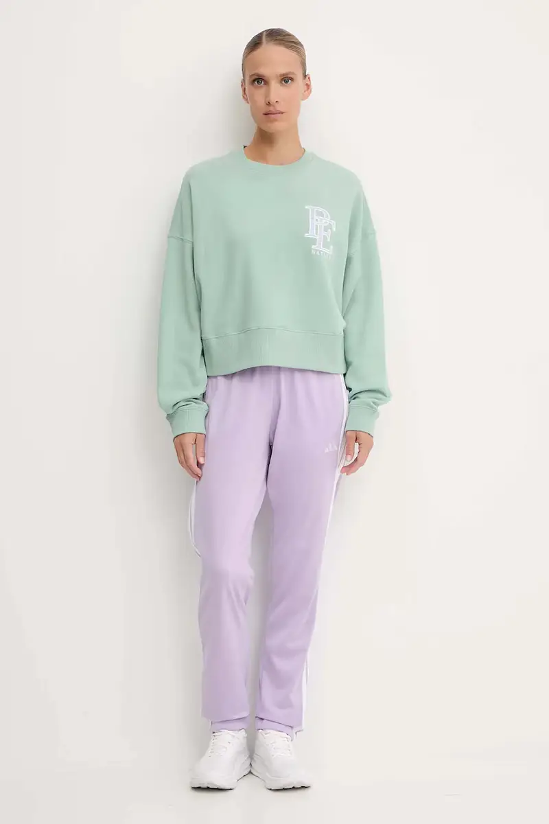 felpa in cotone Summit donna con applicazione 253F178 Verde miniatura 2