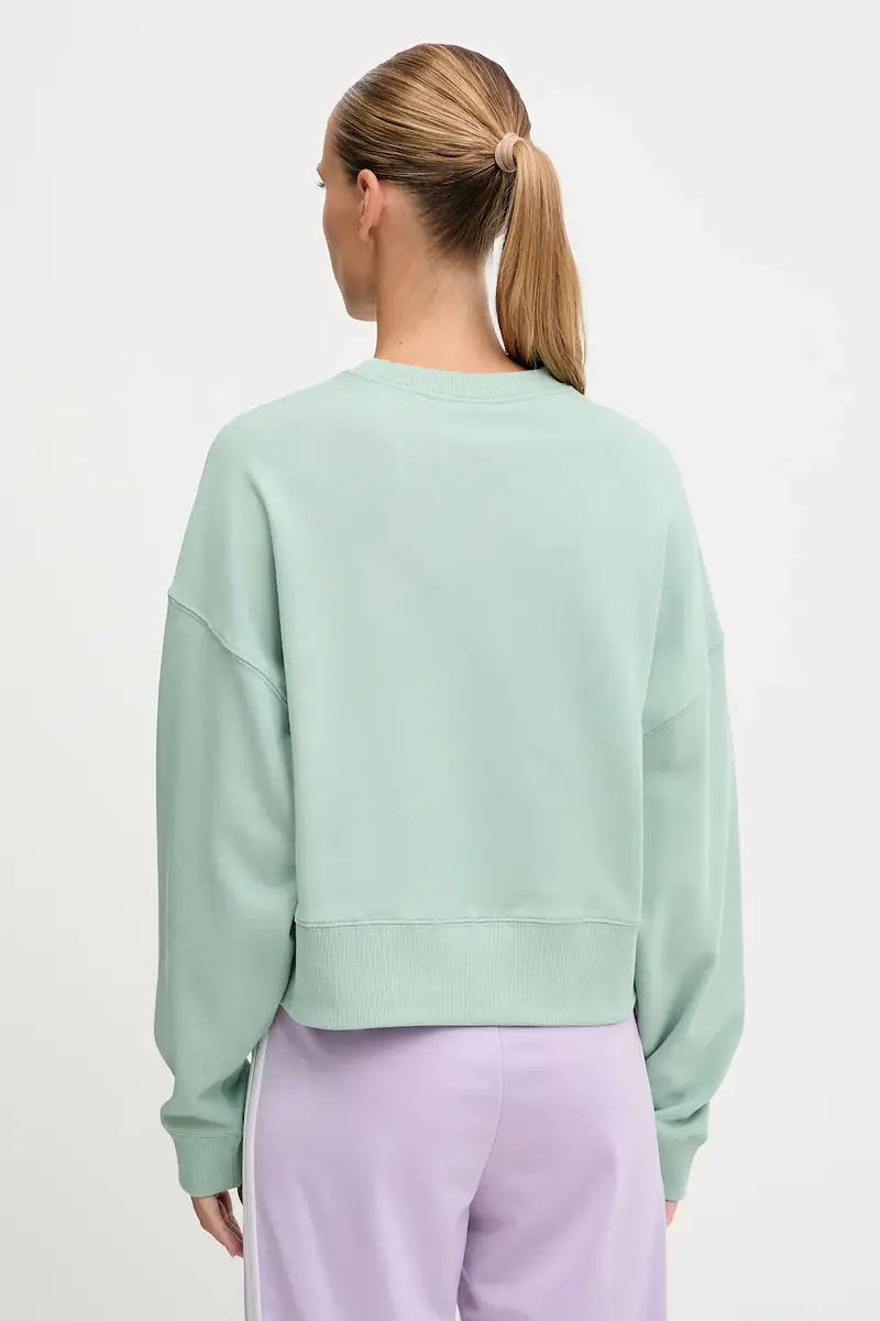 felpa in cotone Summit donna con applicazione 253F178 Verde miniatura 3