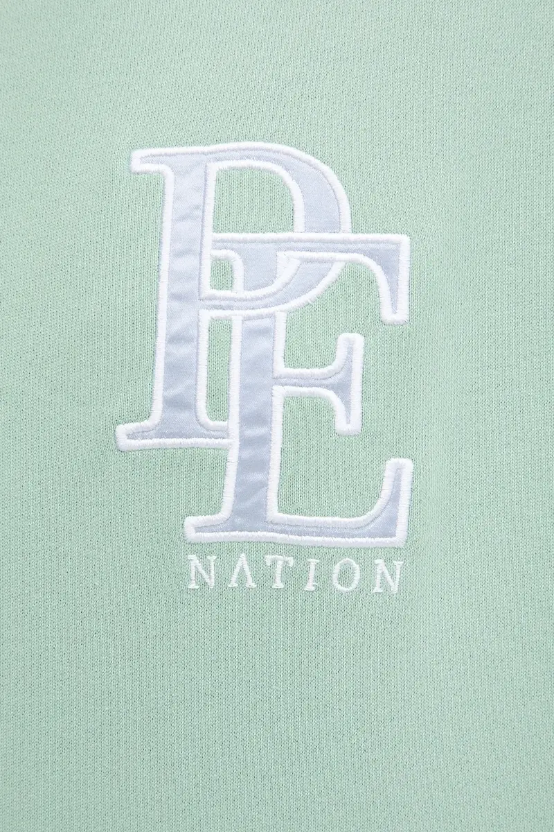 felpa in cotone Summit donna con applicazione 253F178 Verde miniatura 5