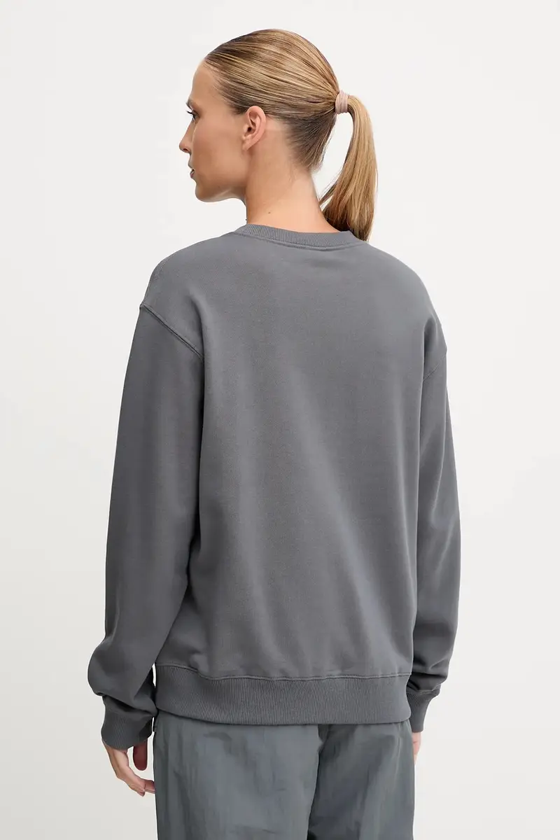 felpa in cotone Voyage donna colore grigio con applicazione 253F133 miniatura 3