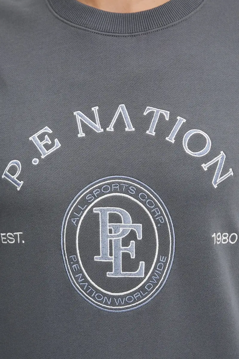 felpa in cotone Voyage donna colore grigio con applicazione 253F133 miniatura 5