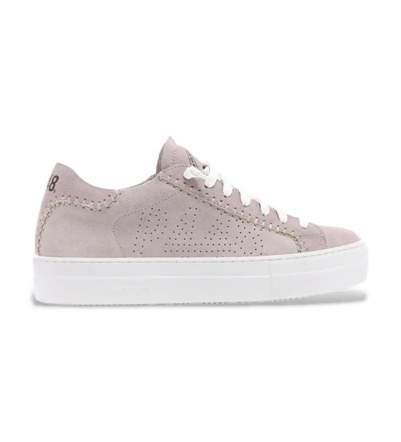 per donna S25THEA77 Sneakers Thea in pelle color carne (36), Basso, Stringhe, Casual, Nudo Bianco