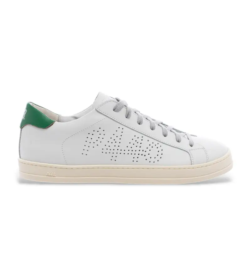 per uomo. COJOHN Sneakers bianche John (40), Pelle, Bianco, Basso, Stringhe, Casual