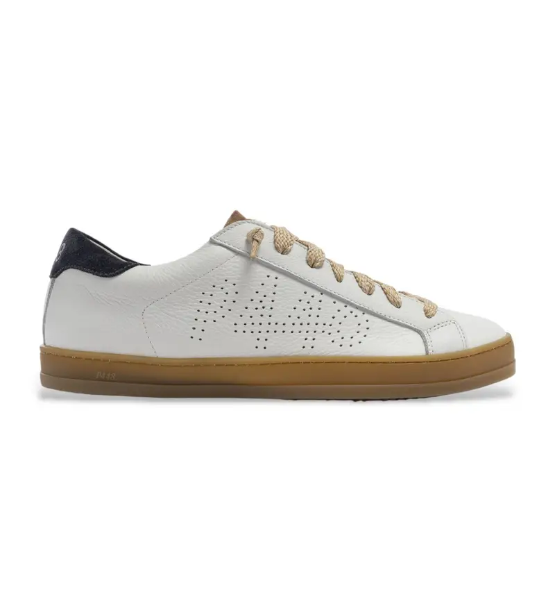 per uomo F25JOHN1 Sneakers bianche John 1 (41), Pelle, Bianco, Basso, Stringhe, Casual Giallo