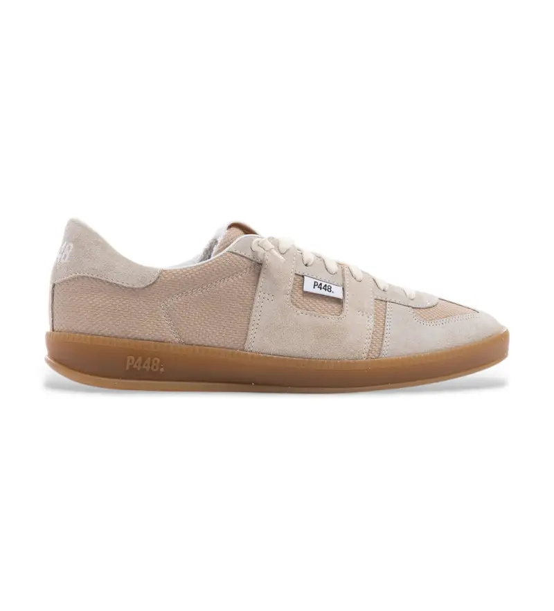 per uomo S25MONZA75 Sneakers Monza in pelle beige (41), Basso, Stringhe, Casual Bianco