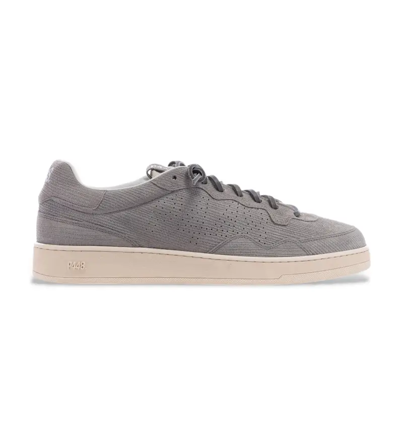 per uomo. S25VERT14 Sneakers in pelle grigio verde (41), Basso, Stringhe, Casual