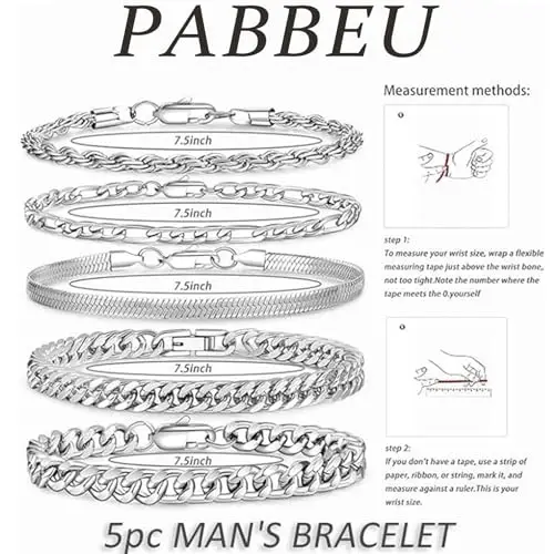 PABBEU Bracciali Uomo Argento 2984095 miniatura 2