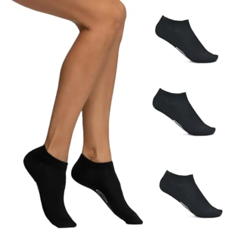 POMPEA Pack Fantasmini Uomo Blu Nero Bianco Cotone (6 Paia Nero - 43 / 46)