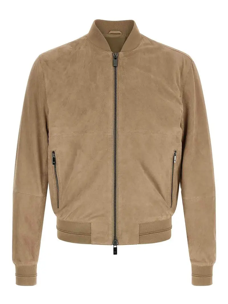 Giacca in pelle scamosciata Beige