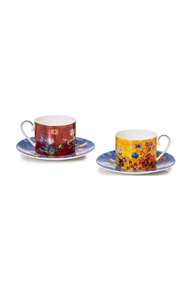set tazzine con piattino pacco da 2 Multicolore