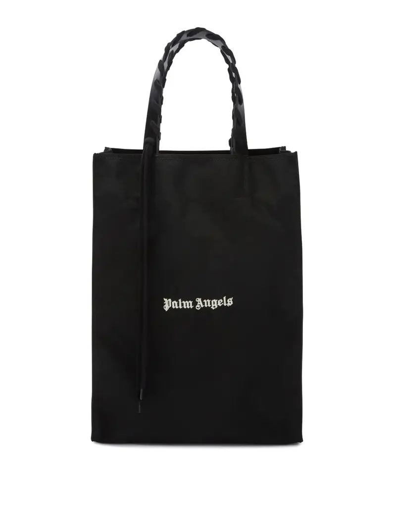 Borsa tote con stampa logo Nero