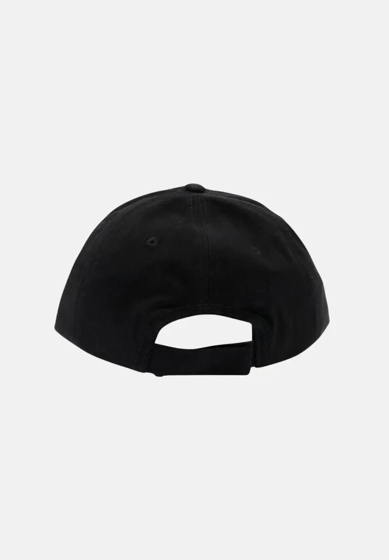 Cappello con visiera nero per uomo e donna rifinito da logo miniatura 2