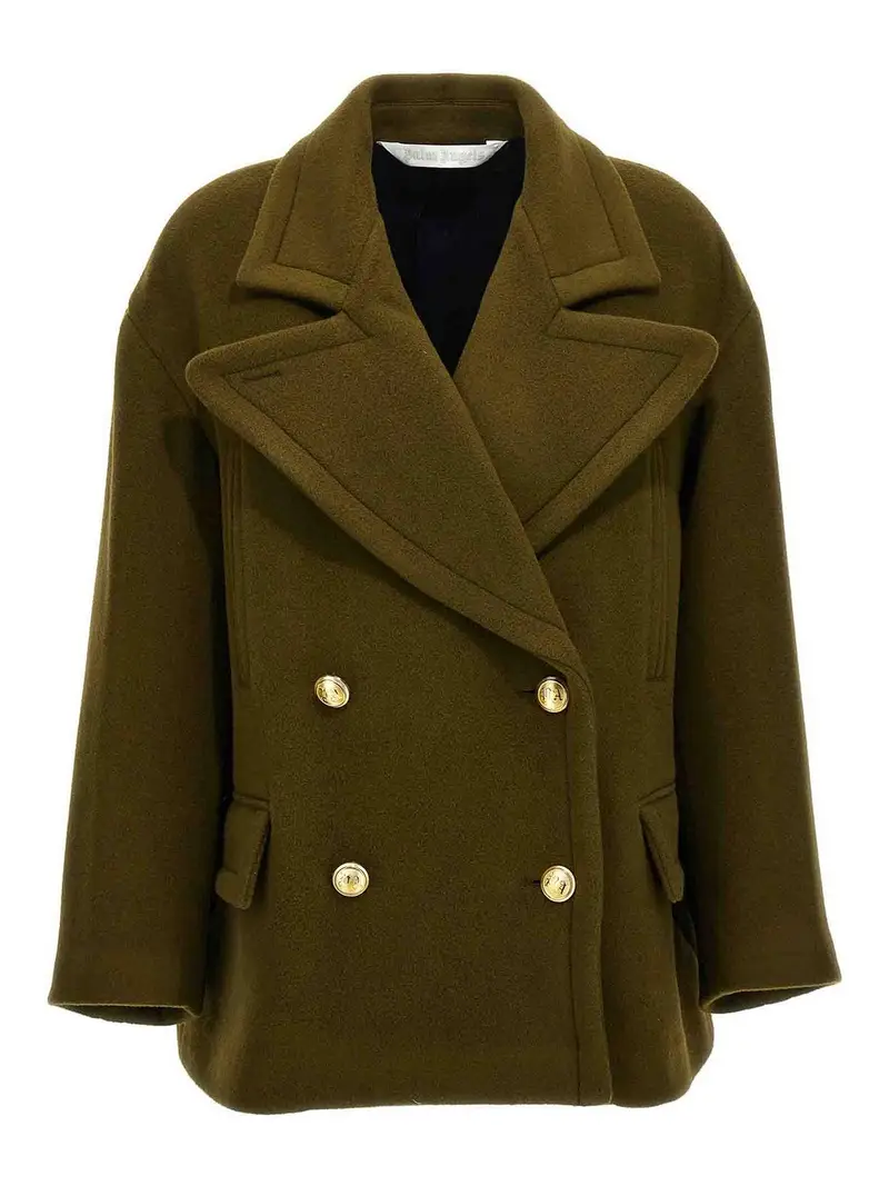 Cappotto con ricamo palme Verde