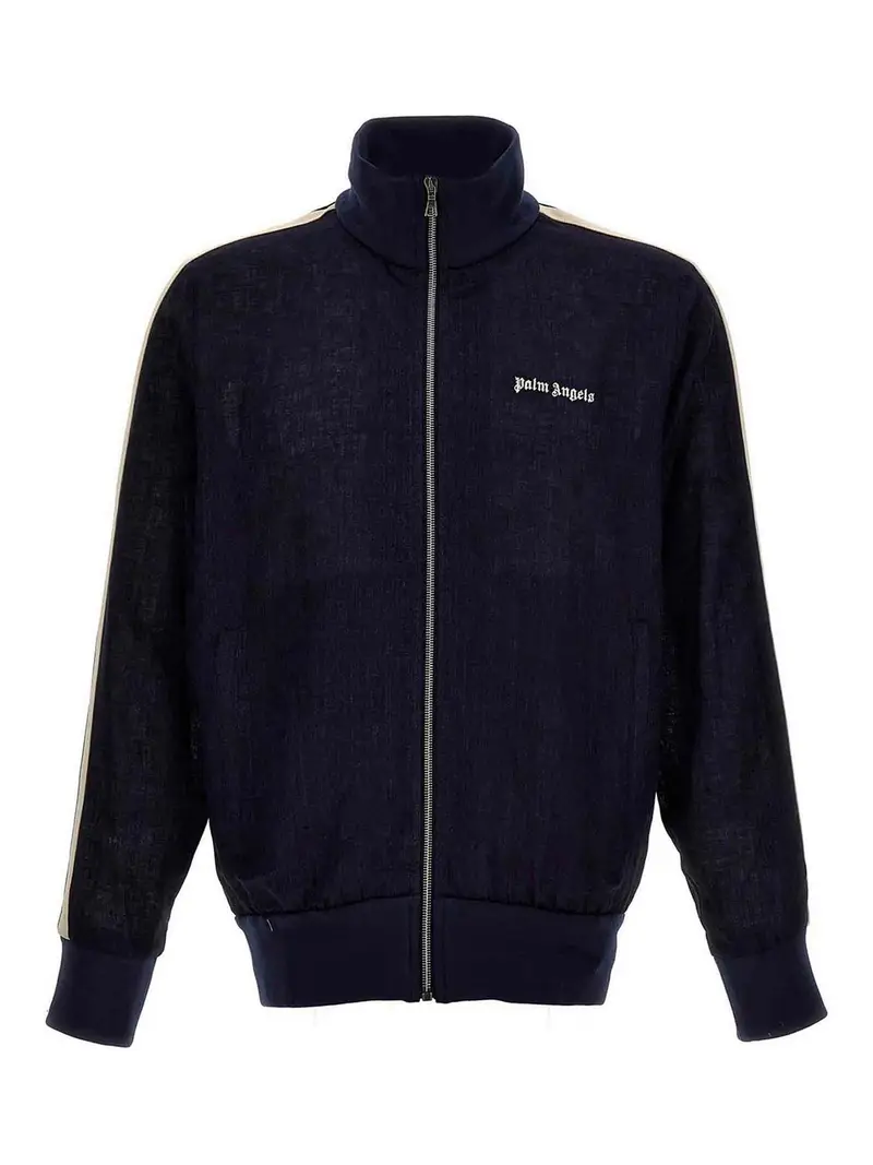 Felpa classica in lino con logo Blu