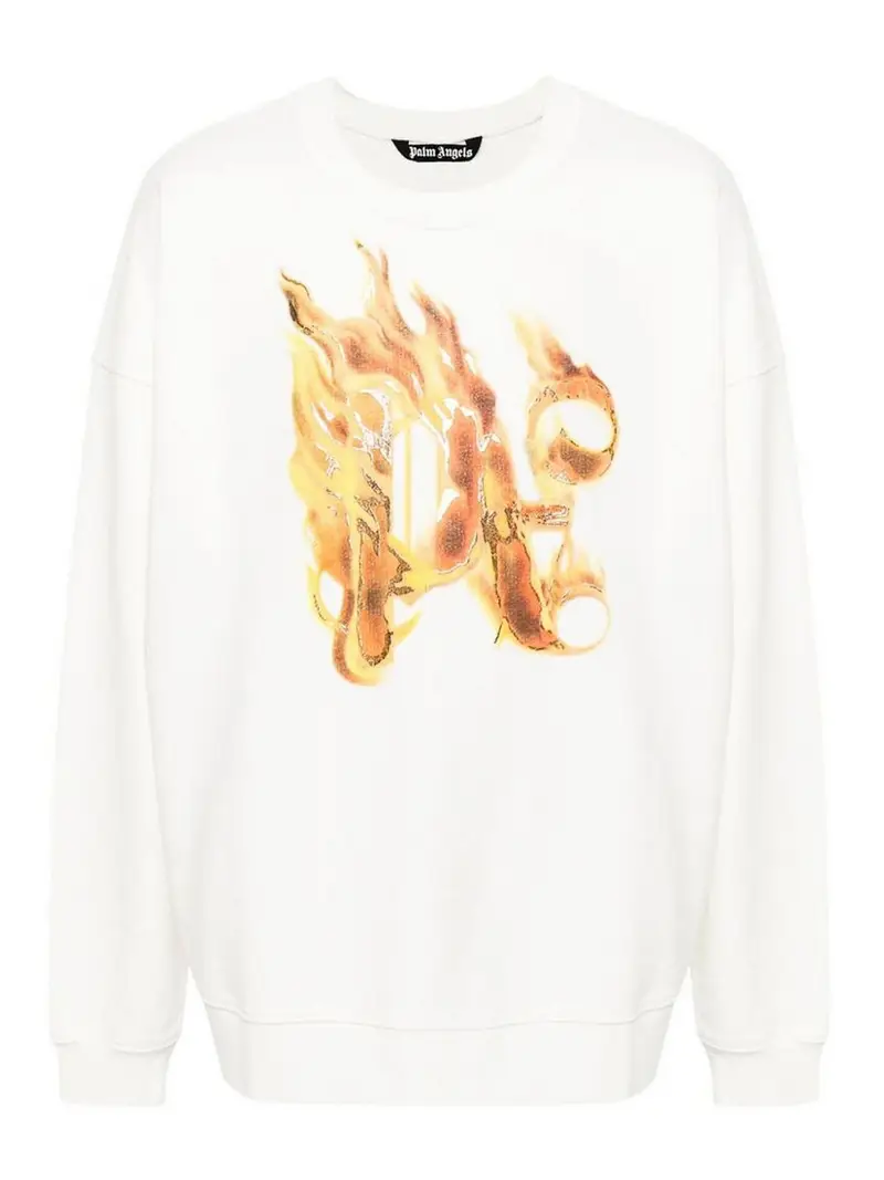 Felpa con cappuccio bianca con stampa logo Bianco