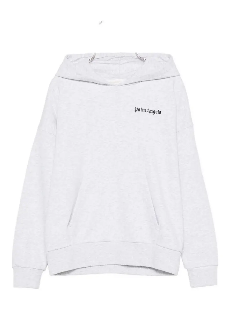 Felpa con cappuccio di cotone con logo Grigio