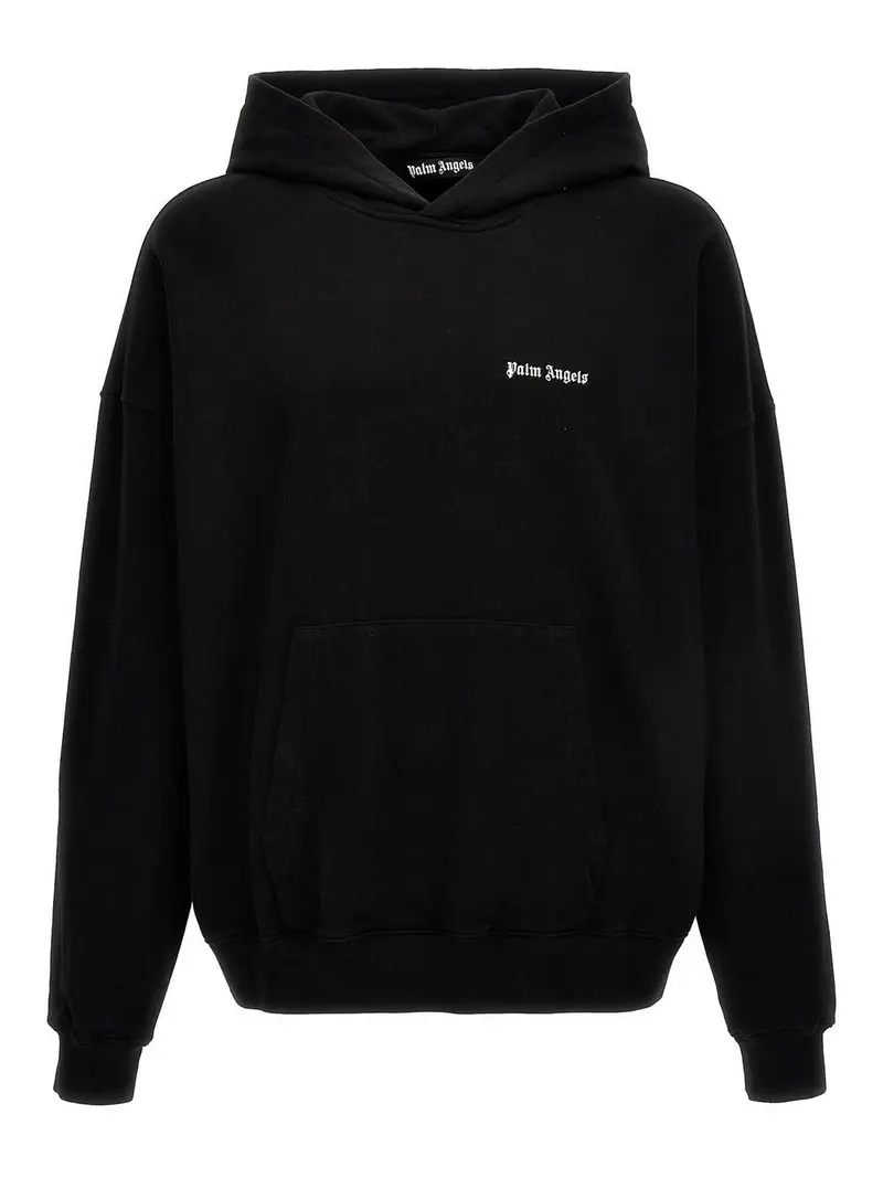 Felpa con cappuccio ricamato con logo Nero