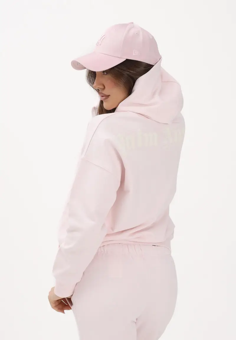Felpa con cappuccio rosa per donna, ragazze e bambine rifinita da logo miniatura 2