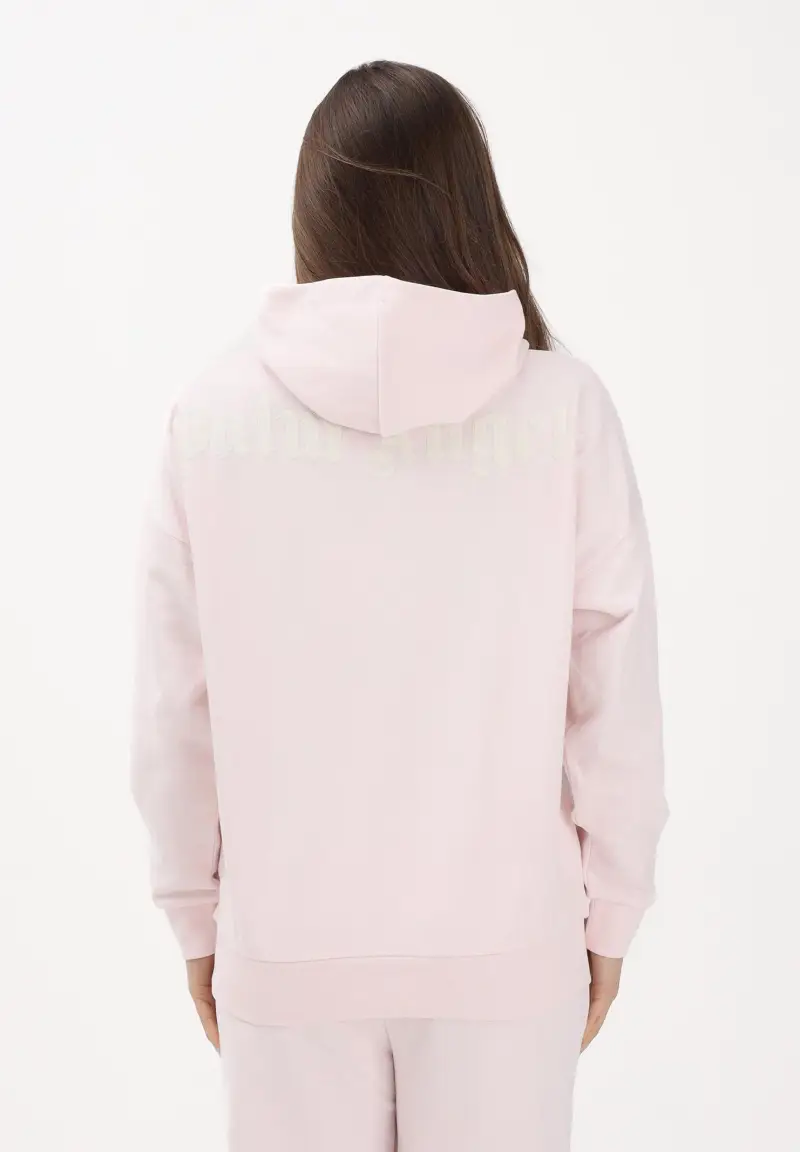 Felpa con cappuccio rosa per donna, ragazze e bambine rifinita da logo miniatura 3