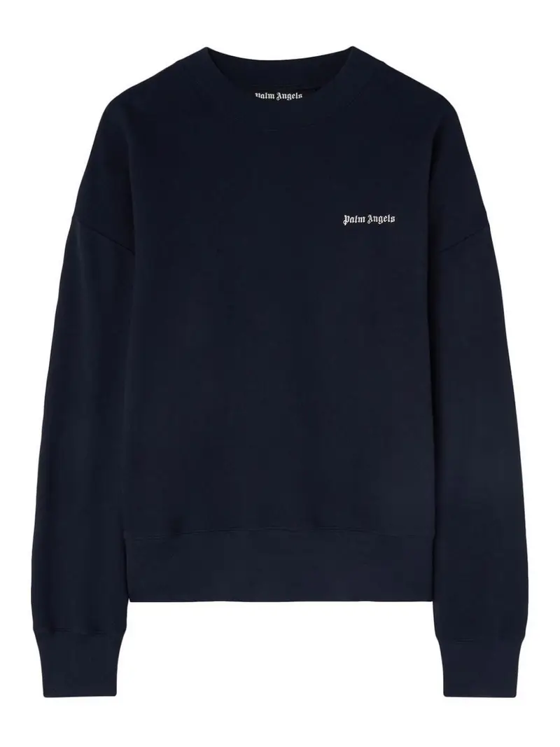 Felpa Con Logo Stampato Blu