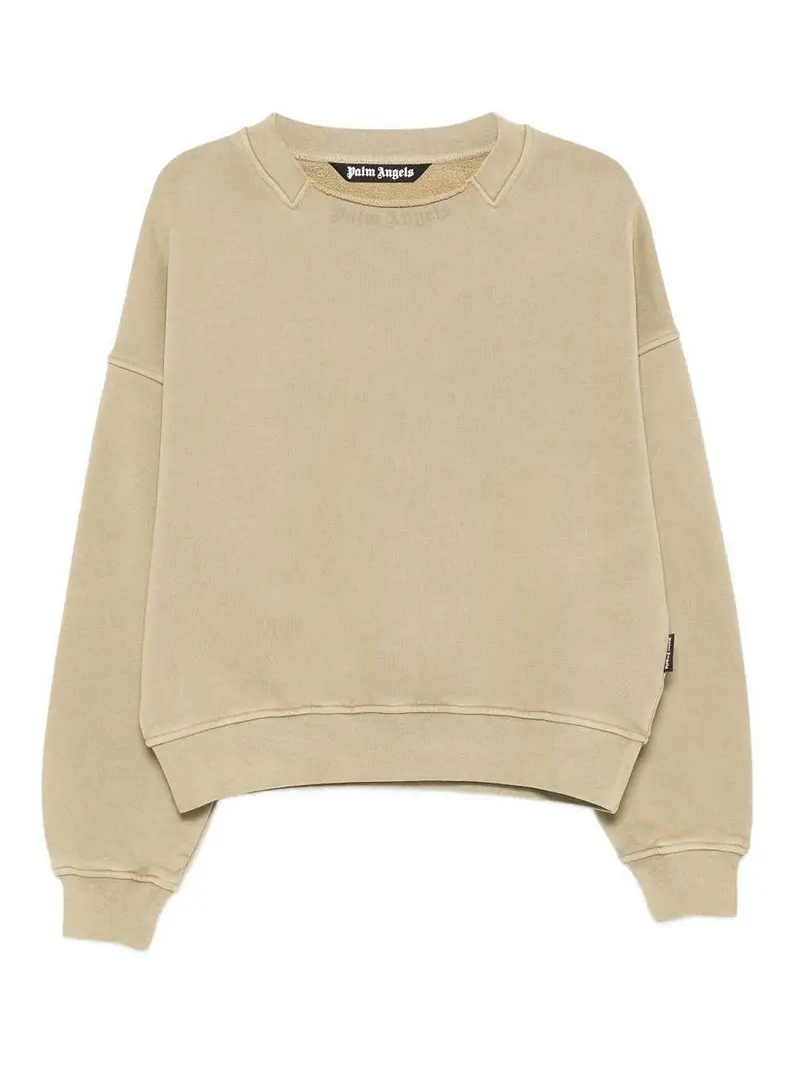 Felpa Curved Logo Beige