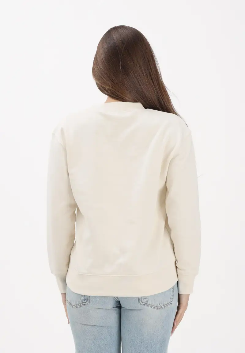 Felpa girocollo panna per donna, ragazzi e bambini con stampa miniatura 3