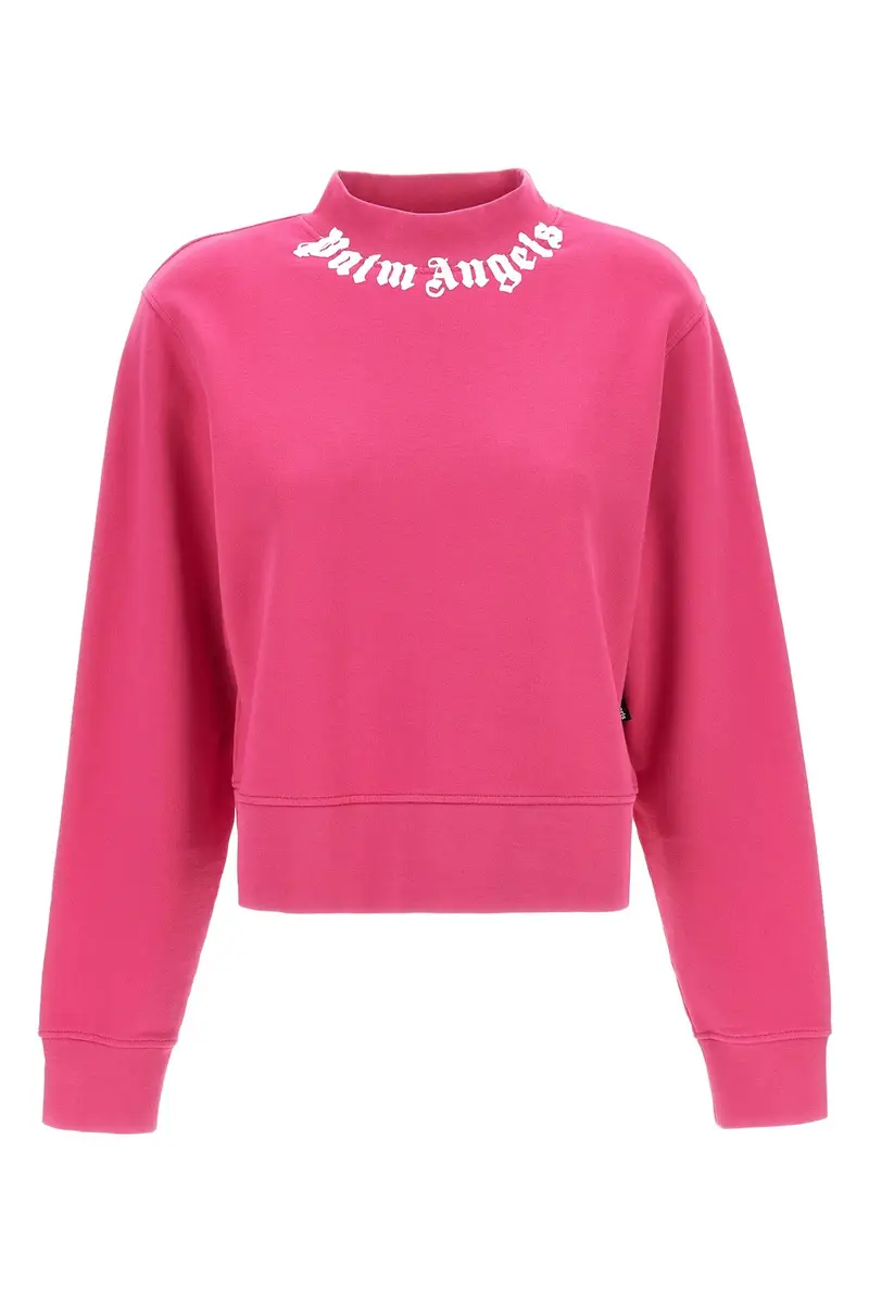 Felpa Neck Logo Fuxia
