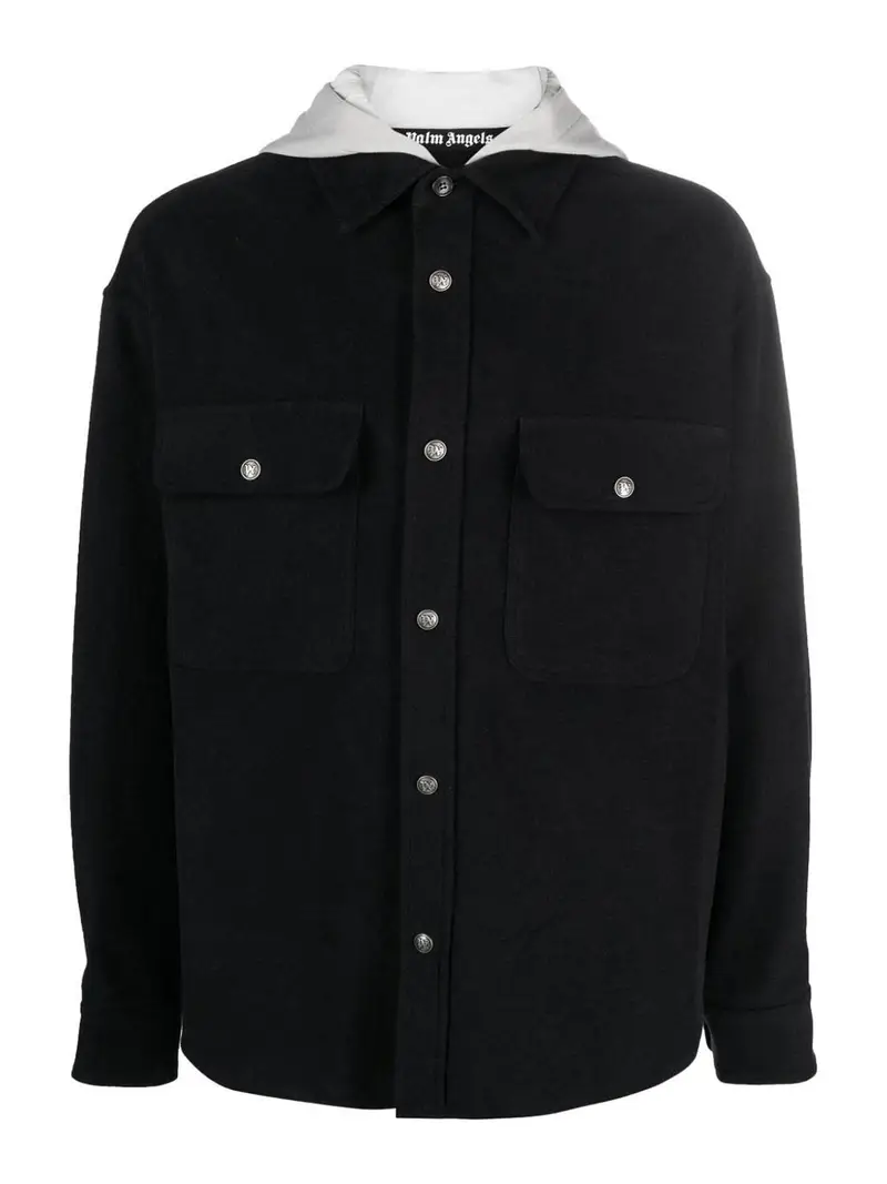 Giacca con cappuccio in cotone Nero