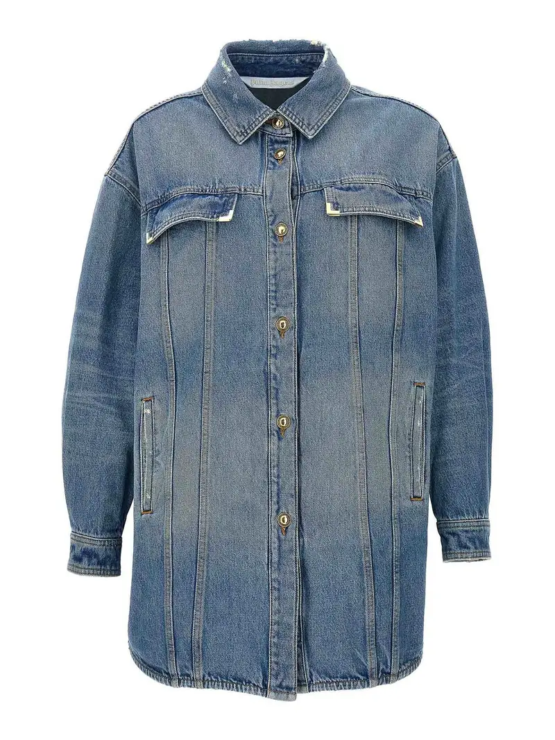 Giacca con logo lavato Azzurro