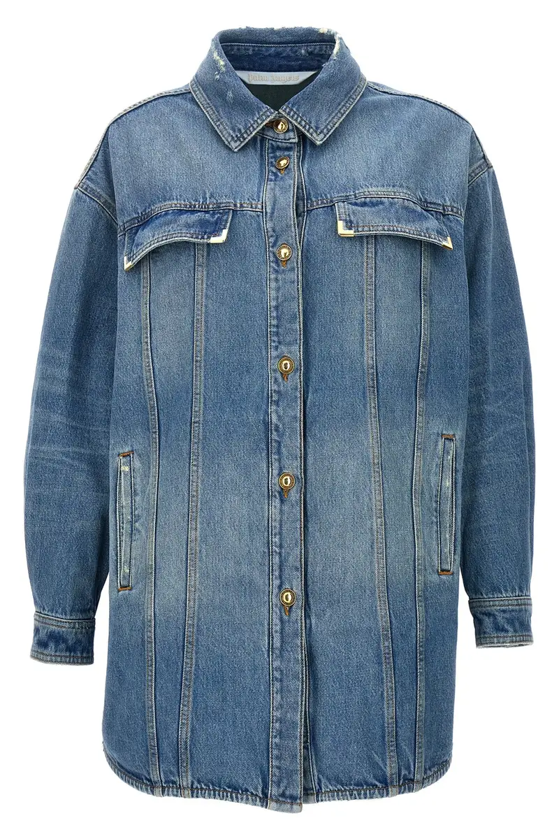 Giacca Washed Logo Azzurro