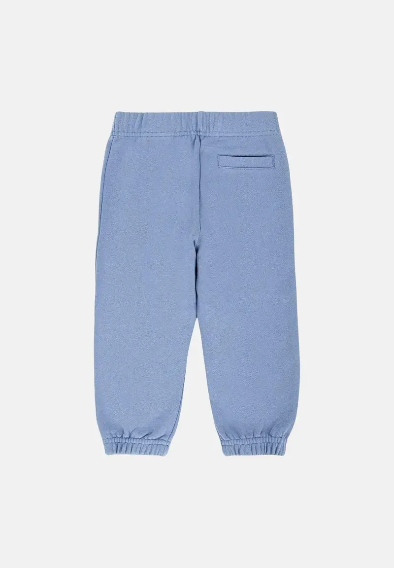 Pantalone sportivo azzurro polvere da neonato con logo miniatura 2