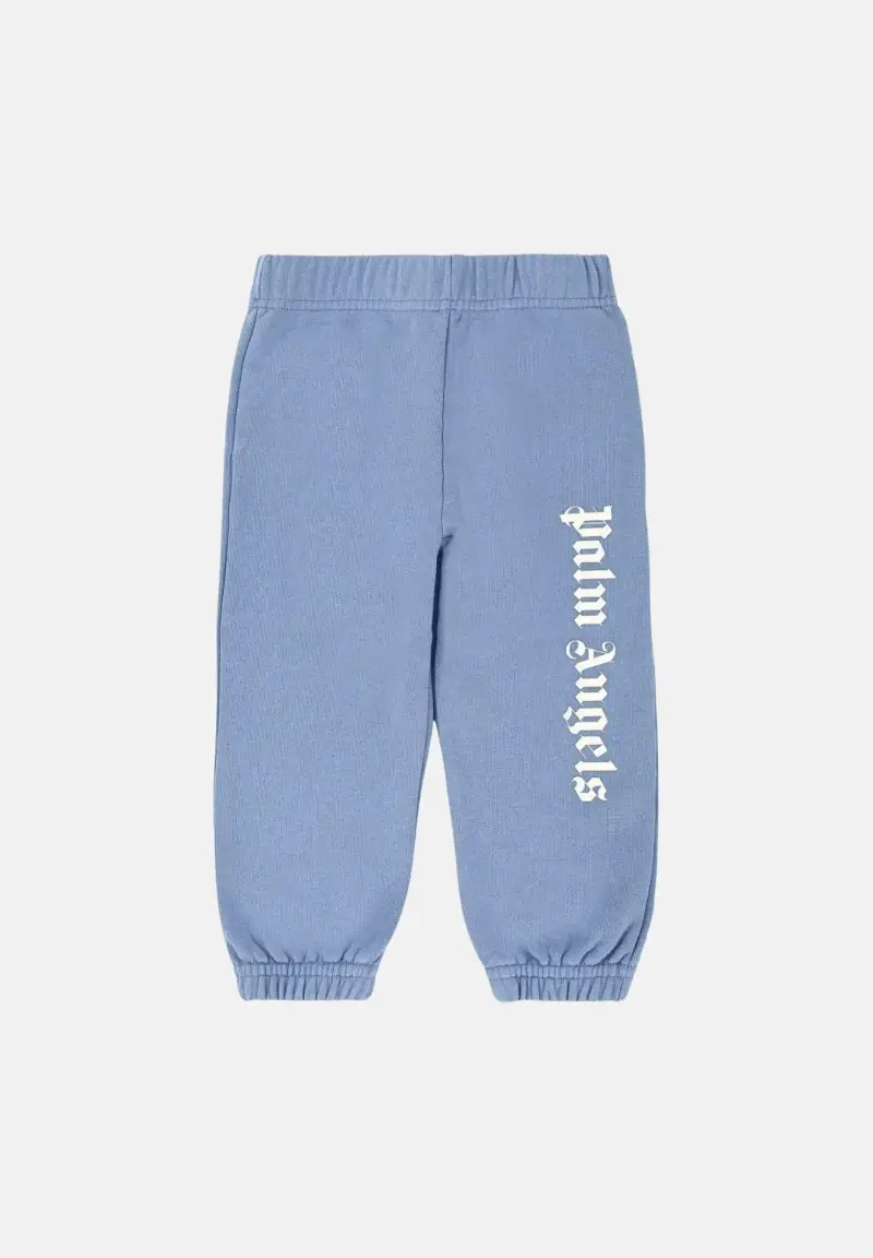Pantalone sportivo azzurro polvere da neonato con logo