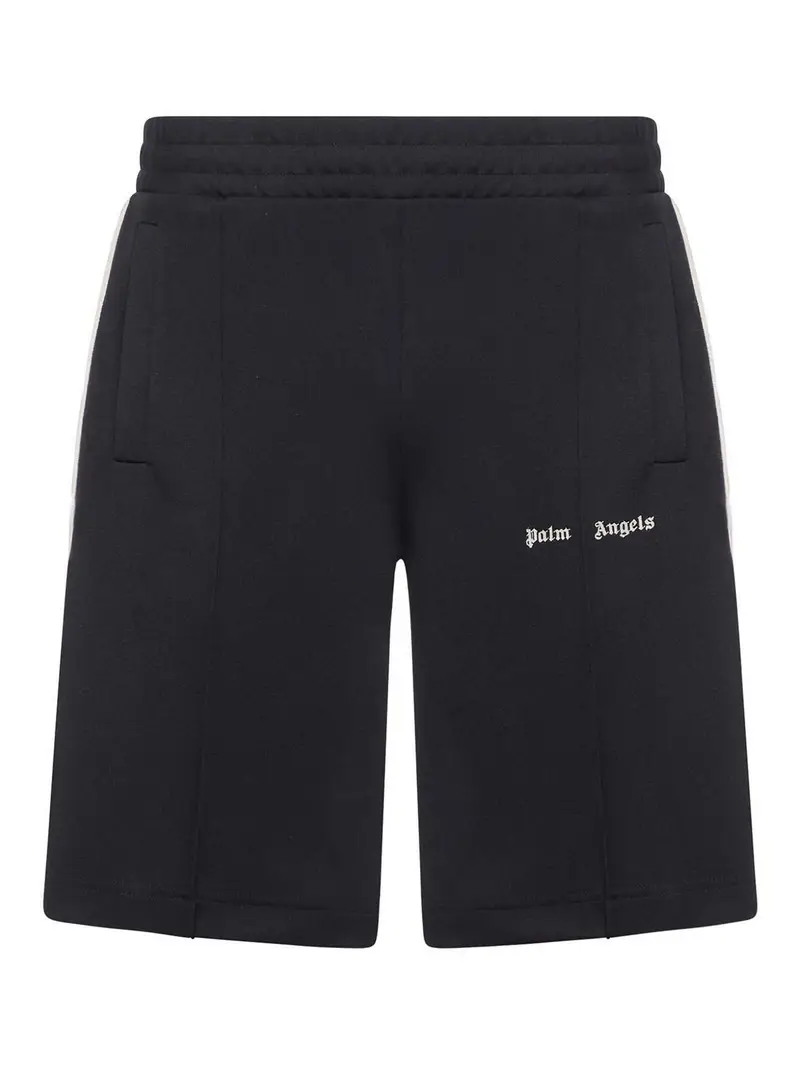 Shorts Con Logo Ricamato Nero