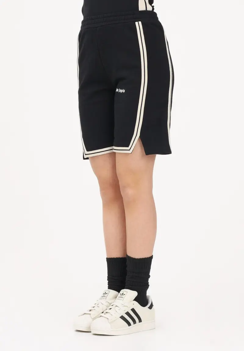 Shorts sportivo nero per donna, ragazzi e bambini con logo
