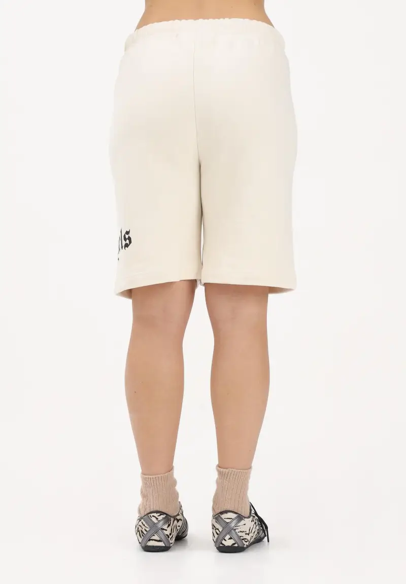 Shorts sportivo panna per donna, ragazzi e bambini con logo miniatura 3